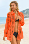 Womens Orange Hollow Out Swimsuit Fisoew - Fisoew