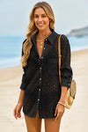 Womens Black Hollow Out Swimsuit Fisoew - Fisoew