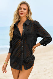 Womens Black Hollow Out Swimsuit Fisoew - Fisoew