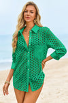 Womens Green Hollow Out Swimsuit Fisoew - Fisoew