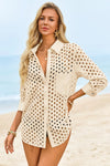 Womens Beige Hollow Out Swimsuit Fisoew - Fisoew
