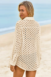 Womens Beige Hollow Out Swimsuit Fisoew - Fisoew