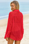 Womens Red Hollow Out Swimsuit Fisoew - Fisoew