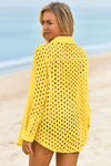 Womens Yellow Hollow Out Swimsuit Fisoew - Fisoew