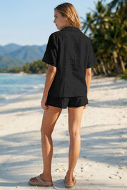 Womens Black 2 Piece Sets Outfits Fisoew - Fisoew