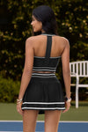 Womens Black 2 Piece Tennis Skirt Sets Fisoew - Fisoew