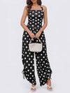 Straps Sleeveless Wide Leg Side-Cinch Jumpsuits