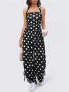 Straps Sleeveless Wide Leg Side-Cinch Jumpsuits