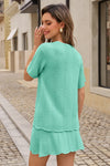 Fisoew Women's Green Crochet Swimsuit Coverup 2 Piece Skirt Sets - Fisoew