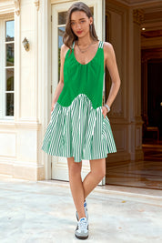 Fisoew Women's Green Sleeveless Tank Mini Dress - Fisoew