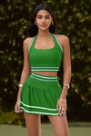 Womens Green 2 Piece Tennis Skirt Sets Fisoew - Fisoew
