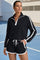 Womens Navy 2 Piece Zip V Neck Tracksuits Fisoew - Fisoew