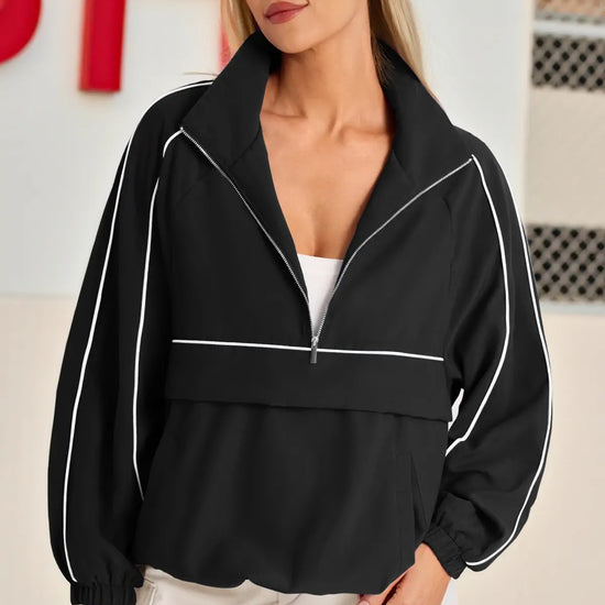 Women Black UPF 50+ Lightweight Windbreaker Jacket Fisoew - Fisoew
