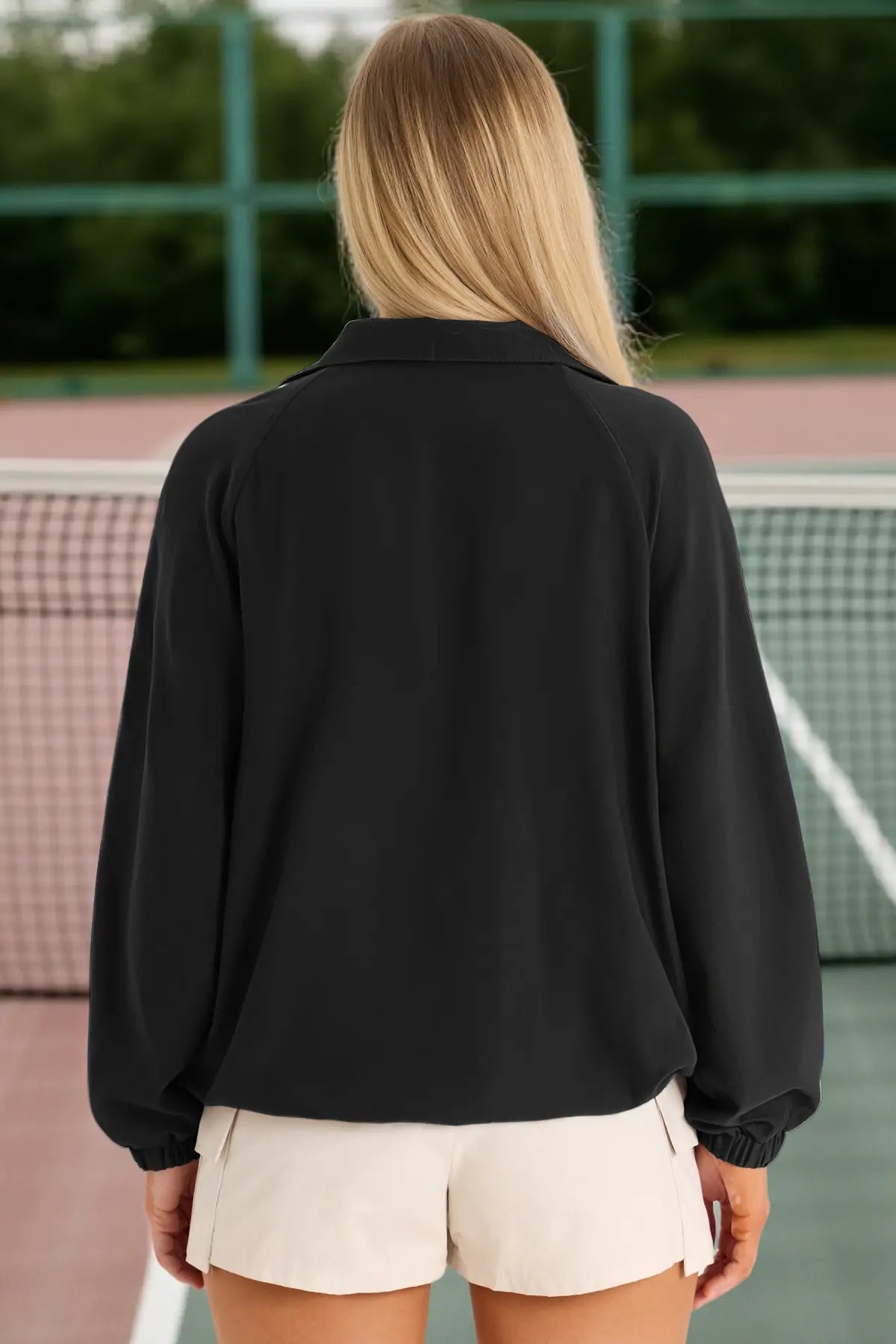Women Black UPF 50+ Lightweight Windbreaker Jacket Fisoew - Fisoew