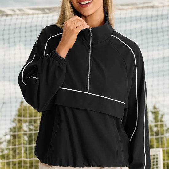 Women Black UPF 50+ Lightweight Windbreaker Jacket Fisoew - Fisoew