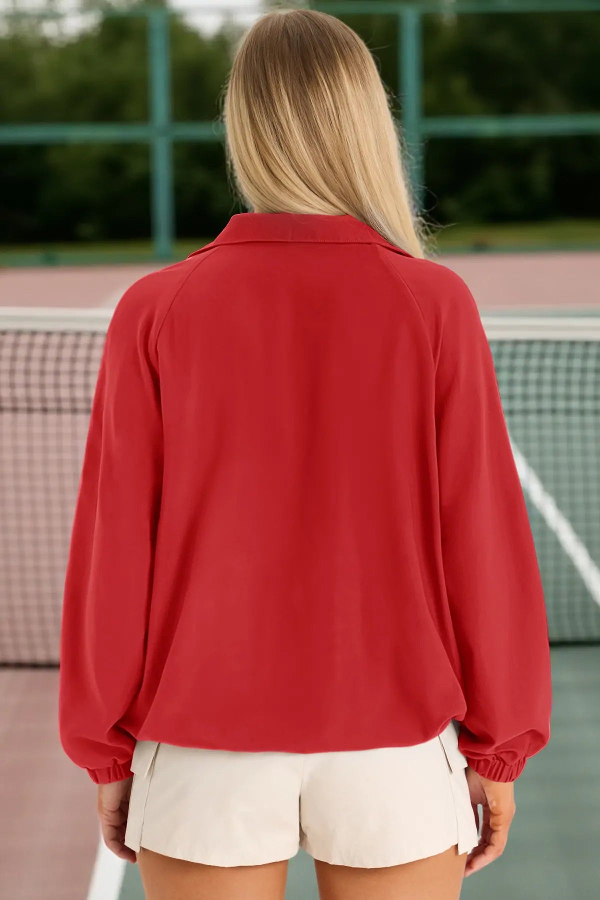 Women Red UPF 50+ Lightweight Windbreaker Jacket Fisoew - Fisoew