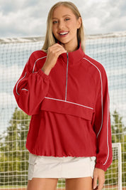 Women Red UPF 50+ Lightweight Windbreaker Jacket Fisoew - Fisoew