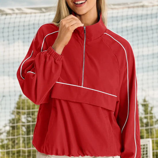 Women Red UPF 50+ Lightweight Windbreaker Jacket Fisoew - Fisoew
