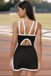 Womens Black Tennis Dress with Built-in Shorts & Bra Fisoew - Fisoew