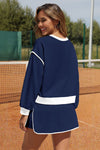 Womens Navy High Waisted Tracksuits Fisoew - Fisoew