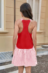 Fisoew Women's Red Sleeveless Tank Mini Dress - Fisoew