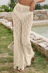 Fisoew Women's Apricot Crochet Cover Up Pants - Fisoew