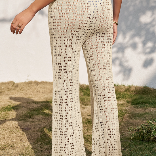 Fisoew Women's Apricot Crochet Cover Up Pants - Fisoew