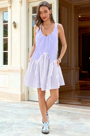 Fisoew Women's Violet Sleeveless Tank Mini Dress - Fisoew