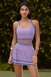Womens Violet 2 Piece Tennis Skirt Sets Fisoew - Fisoew