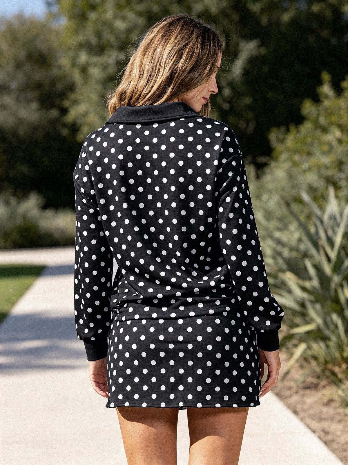 Polka Dot Crop Tops With Skirt Sets - Fisoew
