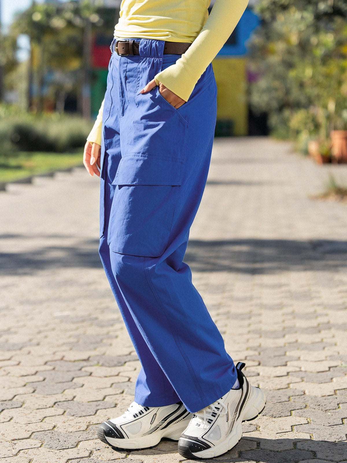 Wide Leg with Pockets Cargo Pants - Fisoew