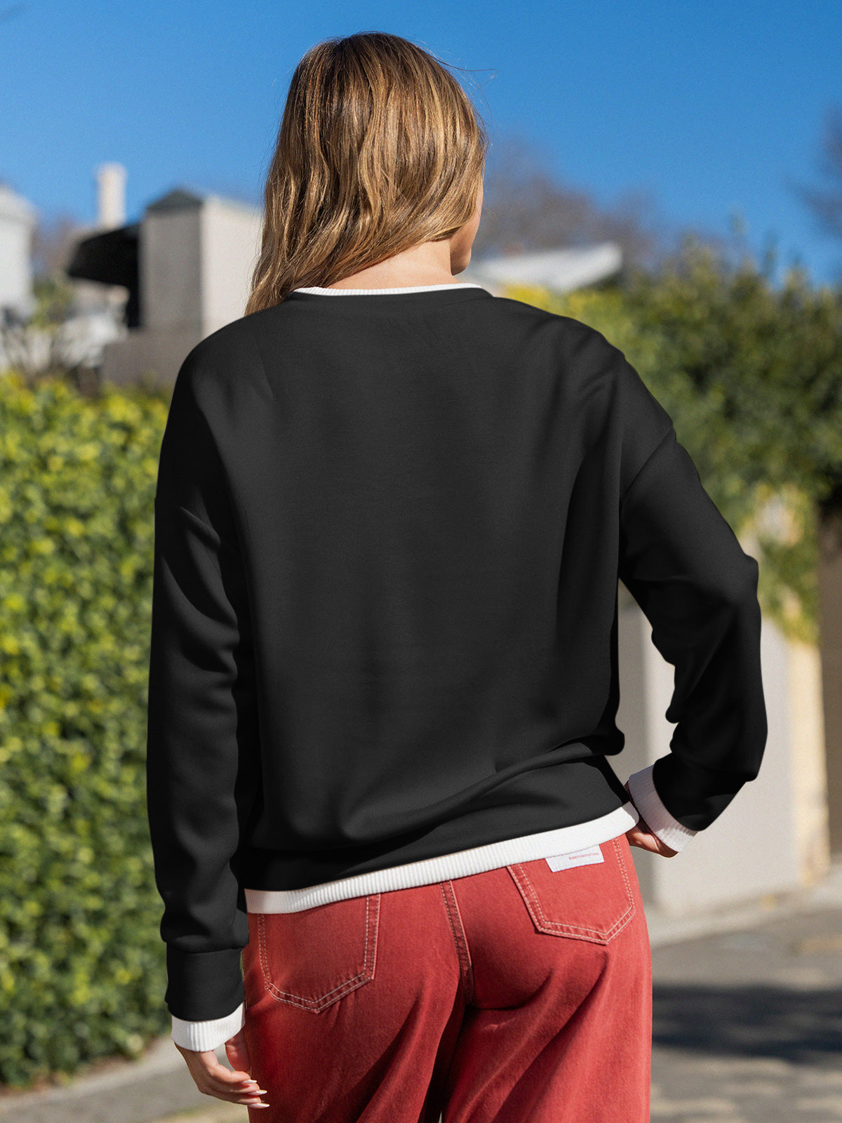 Faux Layered Oversized Sweatshirts - Fisoew