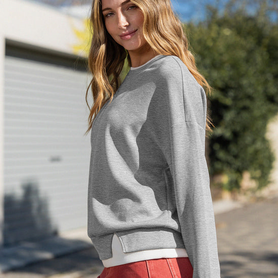 Faux Layered Oversized Sweatshirts - Fisoew