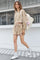 Women's Khaki Color Block 2 Piece Lounge Sets Fisoew - Fisoew