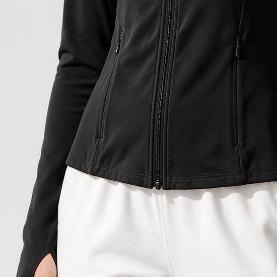 Lightweight Zip Up Stand Collar Jacket - Fisoew