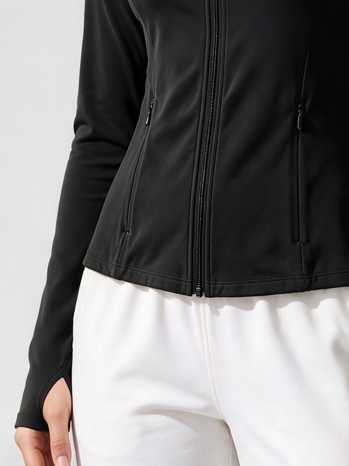 Lightweight Zip Up Stand Collar Jacket - Fisoew