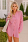 Womens Pink Casual Button Down Long Sleeve Jumpsuit Fisoew - Fisoew