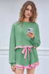 Women's Green Color Block 2 Piece Lounge Sets Fisoew - Fisoew