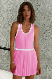 Fisoew Women's Pink Tennis Mini Dress - Fisoew