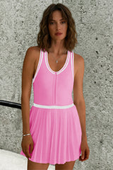 Fisoew Women's Pink Tennis Mini Dress